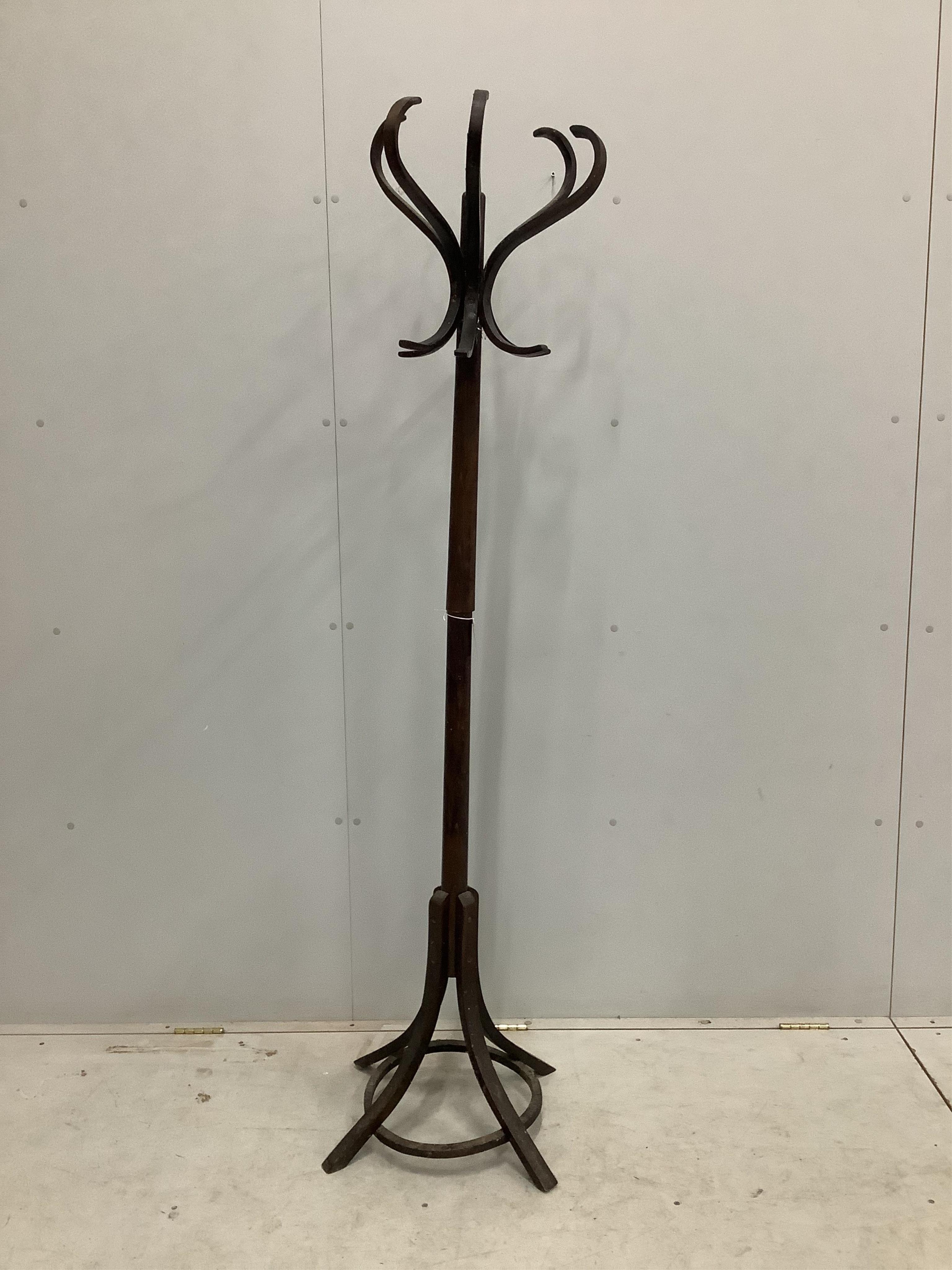 A beech bentwood coatstand, height 183cm. Condition - fair